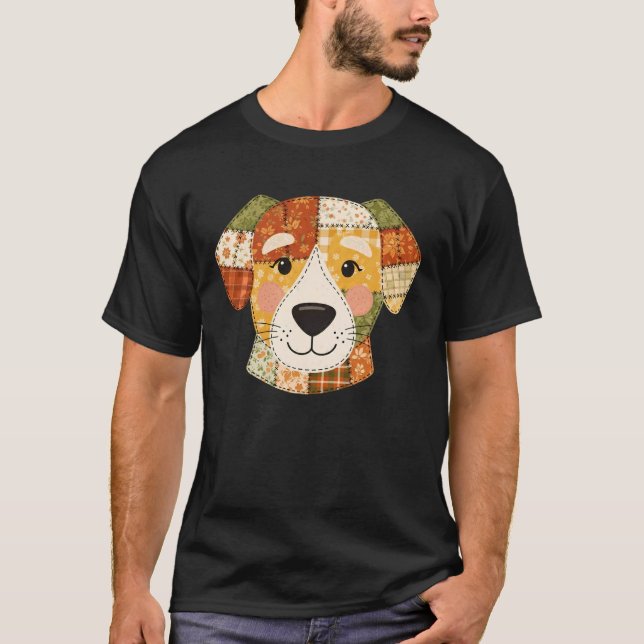 T-shirt Fall Pumpkin Dog Autumn Harvest Halloween (Devant)