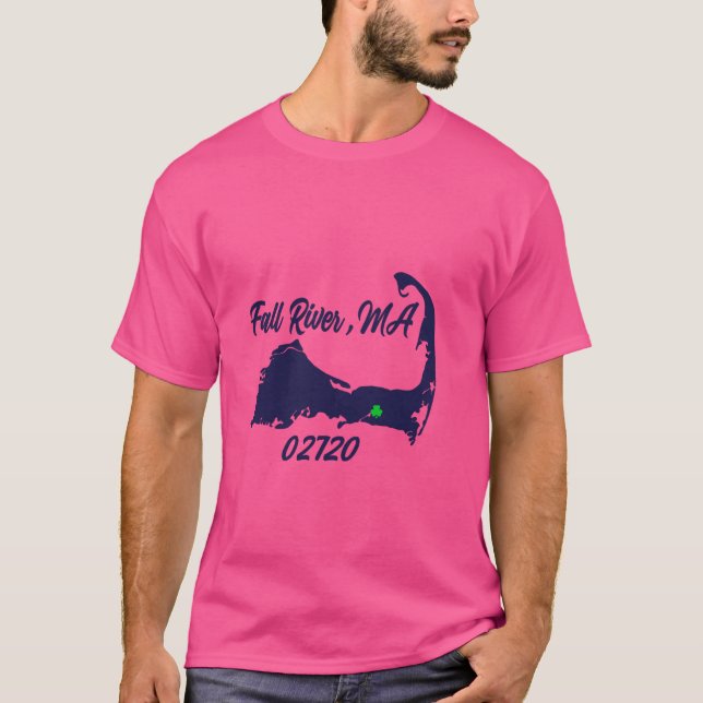 T-shirt Fall River MA 02720 MASS Massachusetts State Map S (Devant)