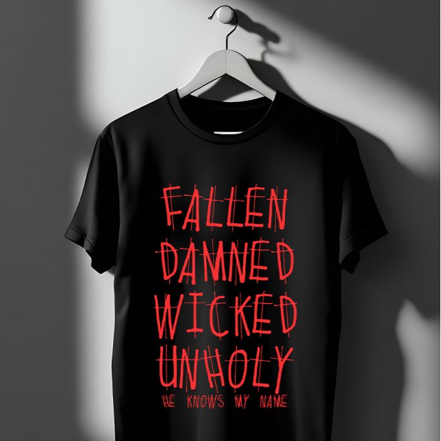 T-shirt Fallen Damned Wicked Unholy Religion Design (Créateur téléchargé)