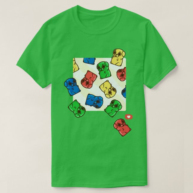 T-shirt Falling Gummy Puglie (Design devant)