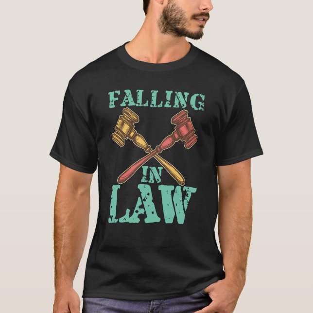 T-shirt Falling In Law for Aspiring Lawyers and Law Studen (Devant)
