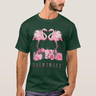 T-shirt Fallmingo Citrouille Amis Flamant rose aquarelle