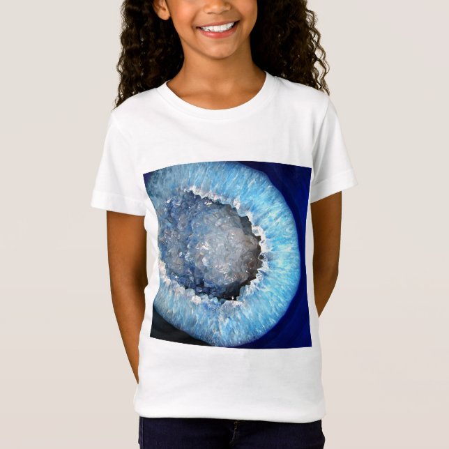 T-Shirt Falln Geode en cristal bleu (Devant)