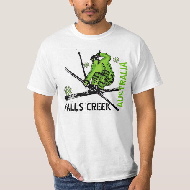 T-shirt Falls Creek Australia green ski value tee (Devant)