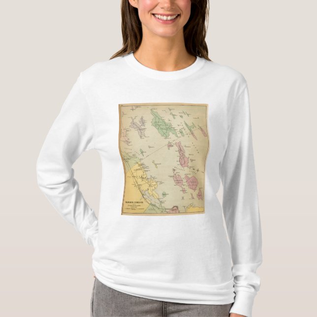 T-shirt Falmouth Foreside, îles adjacentes, baie de Casco (Devant)