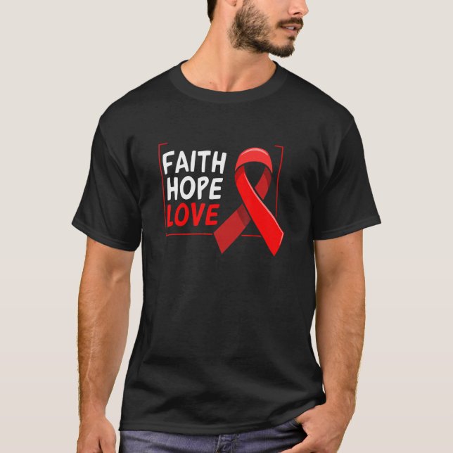 T-shirt Falth Hope World AIDS Day Awareness Flower R (Devant)