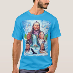 T-shirt Fameux Amérindiens Hommes Moderne Turquoise Bleu