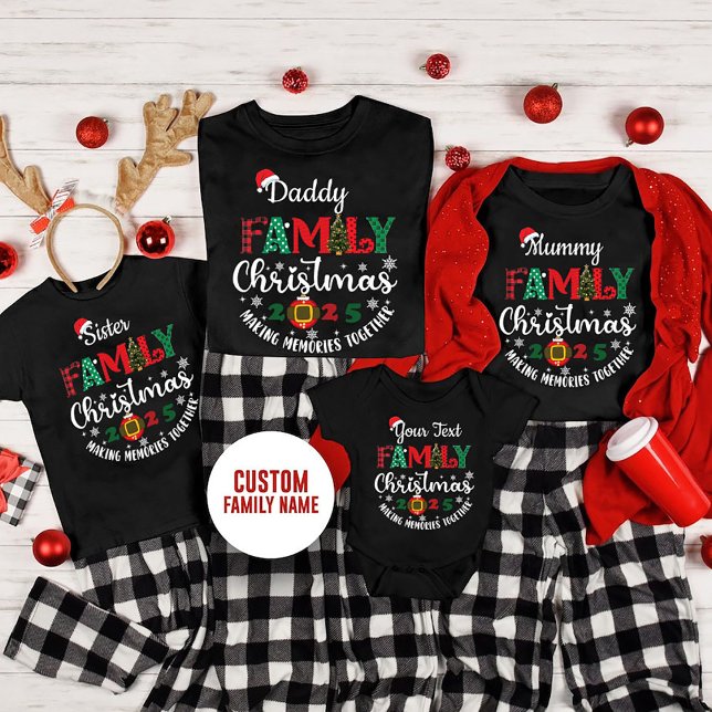 T-shirt familial personnalisé Noël 2025 (Cutom Family Christmas 2025)