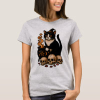 Familier de sorcière – Chat smoking et chaudron