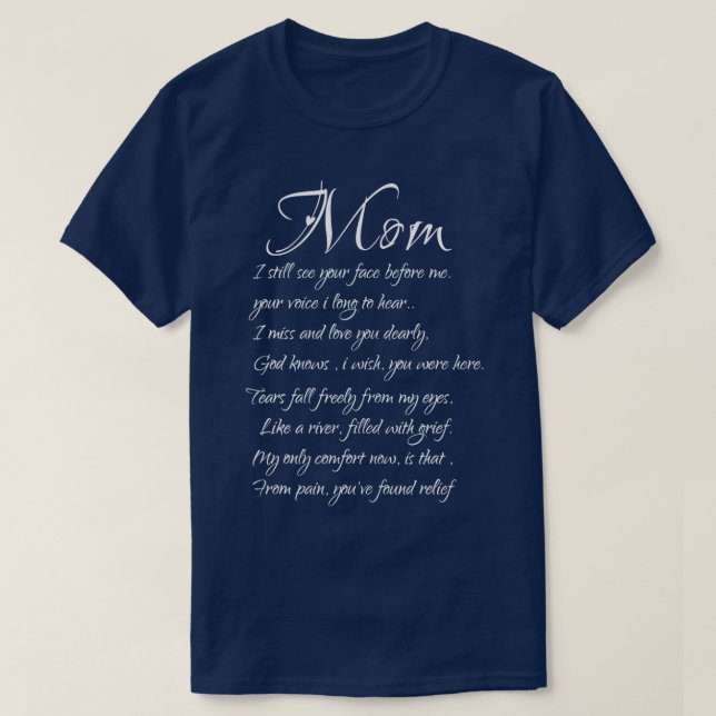 T-shirt FAMILLE 365 Maman Je Manque Et Je T'Aime Mémoire D (Design devant)