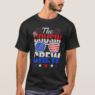 T-shirt Famille 4 juillet jumelage Cousin Crew American F