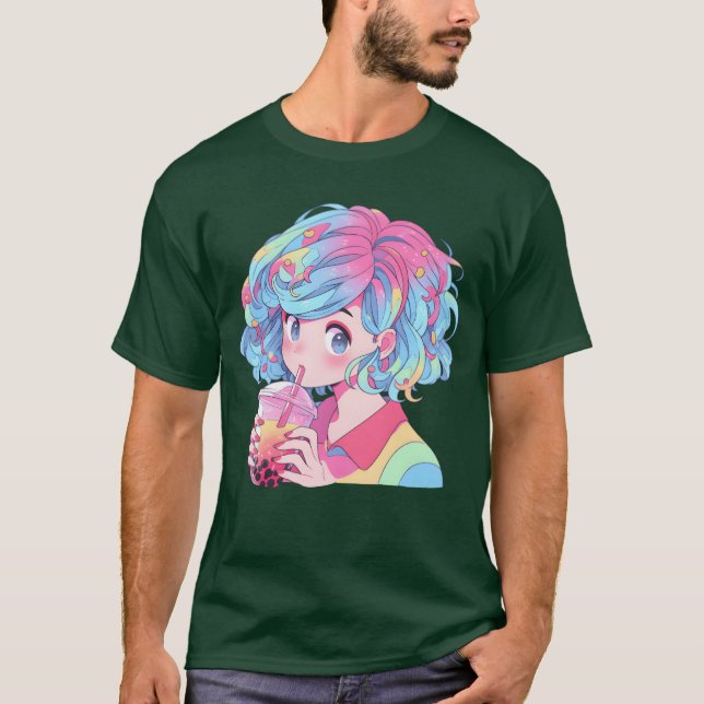 T-shirt Famille Anime Et Boba Bubbleea (Devant)