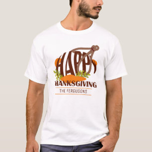 T-shirt Famille Artiste Thanksgiving Turquie Brown & Orang