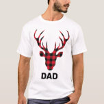 T-shirt Famille Buffalo Plaid Deer Head<br><div class="desc">Personnalisez ce magnifique design de rennes de buffle plaid pour toute la famille.</div>