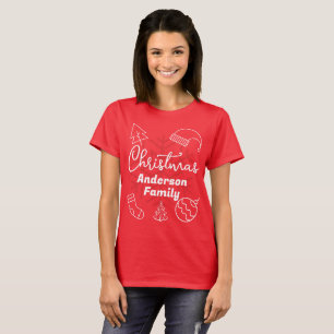 T-shirt Famille Christmas Minimaliste Family Nom