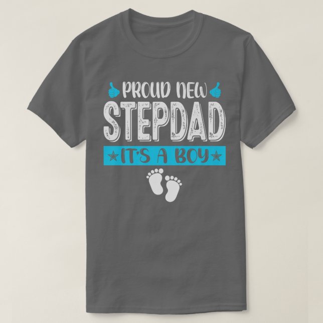 T-shirt Famille cool Fière Nouveau Stepdad C'est un garçon (Design devant)