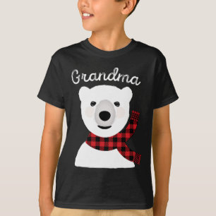 T-shirt Famille Correspondant Noël Grand-mère Plaid Ours C