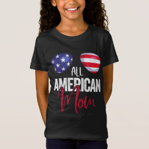 T-Shirt Famille Correspondante 4 juillet Femmes Maman Amér