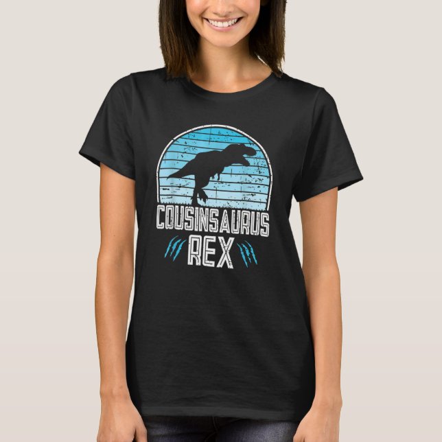 T-shirt Famille Correspondante Cousinsaurus Rex Cousin Din (Devant)