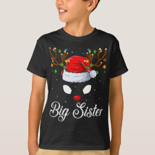 T-shirt Famille Correspondante Santa Chapeau Grande Soeur
