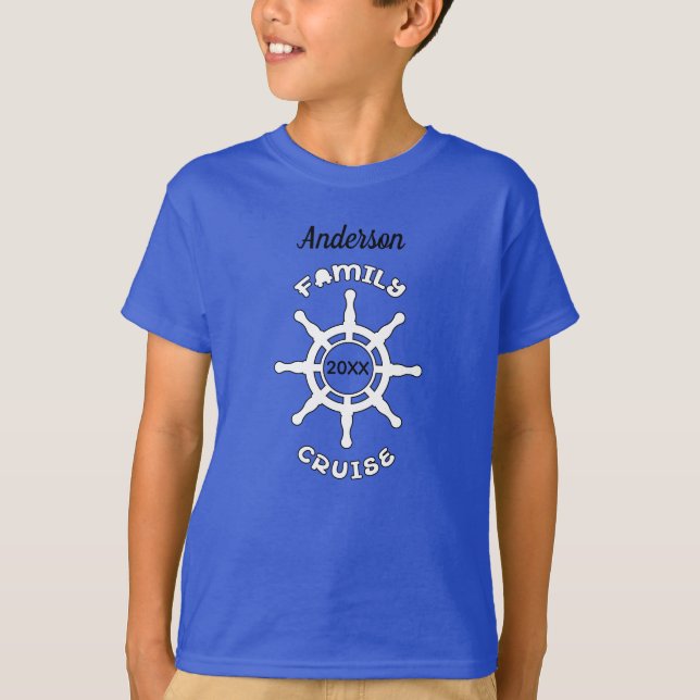 T-shirt Famille Croisière Vacances Océan Voile Nautique Am (Devant)