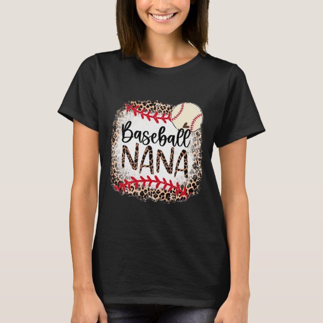 T-shirt Famille de baseball Nana Softball Leopard Matching (Devant)