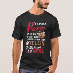 T-shirt Famille De Baseball Pawpaw De Baseball Fière
