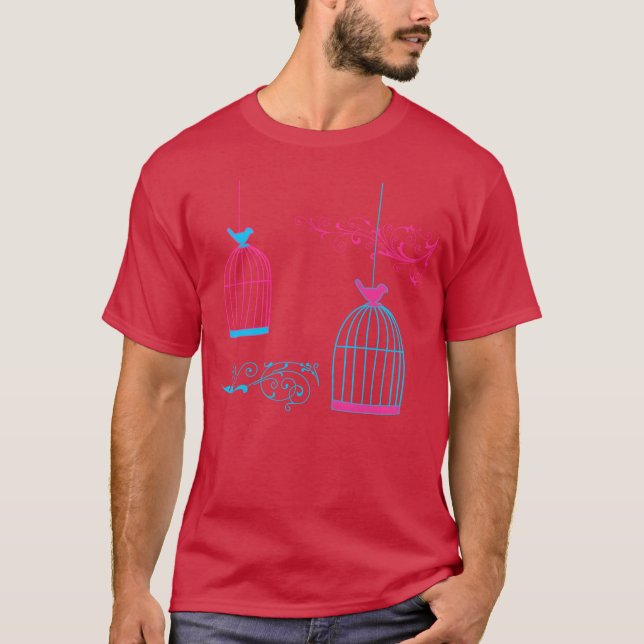 T-shirt famille de cage d'oiseaux (Devant)