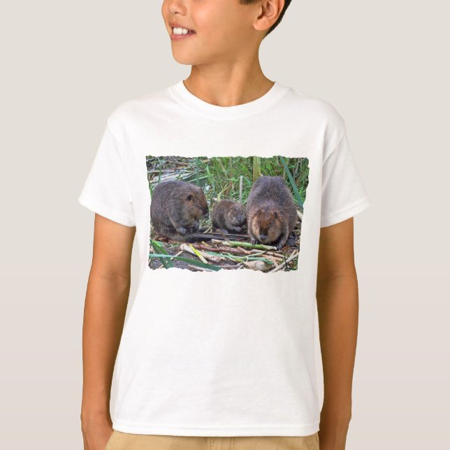 T-shirt Famille de castor (Devant)
