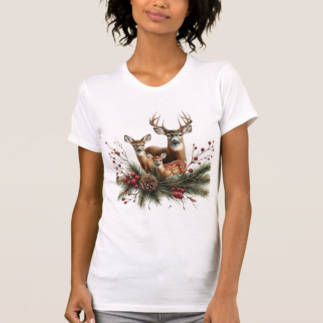 T-shirt Famille de cerfs  (Devant)