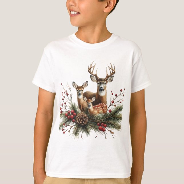 T-shirt Famille de cerfs  (Devant)