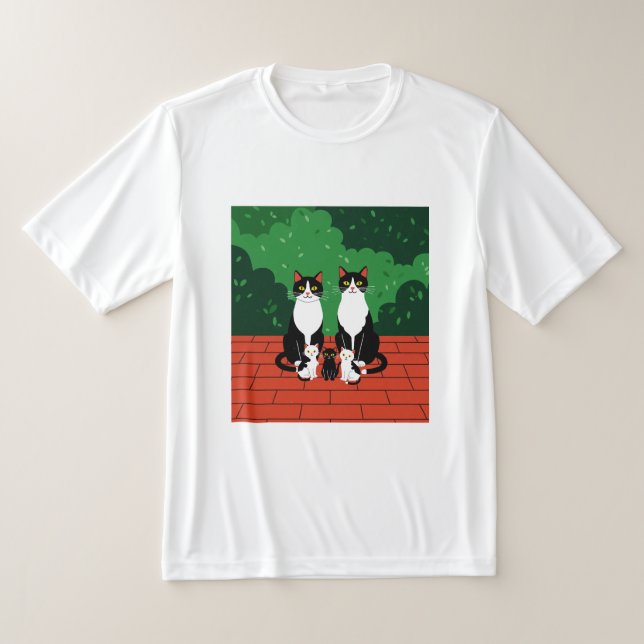 T-shirt Famille de chats (Poser)