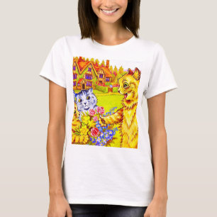 T-shirt Famille de chats dans le jardin