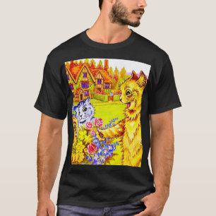 T-shirt Famille de chats dans le jardin