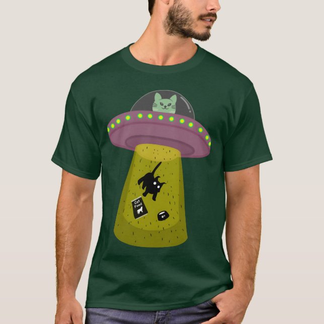 T-shirt famille de chats ufo (Devant)