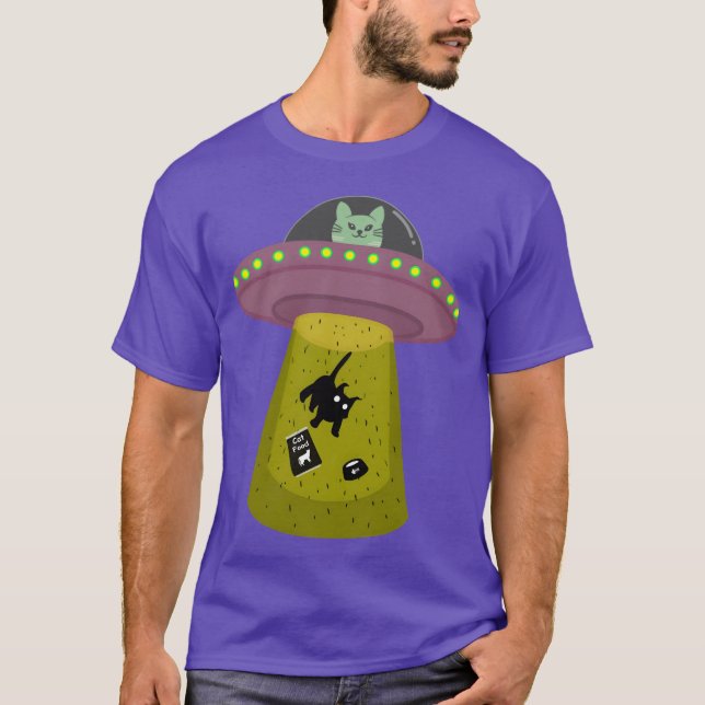 T-shirt famille de chats ufo (Devant)