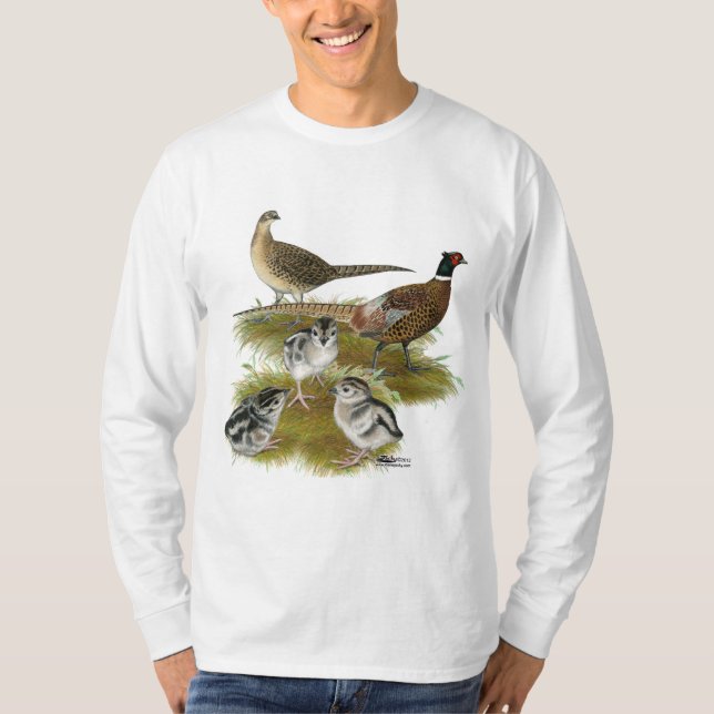 T-shirt Famille de faisans à collier (Devant)