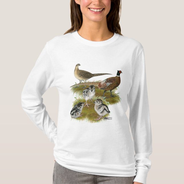T-shirt Famille de faisans à collier (Devant)
