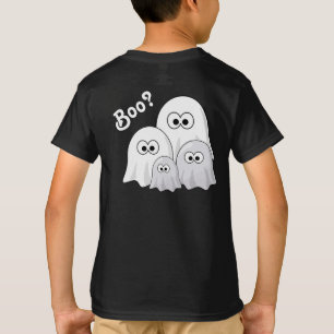 T-shirt Famille de fantômes mignons demandant "Boo?"