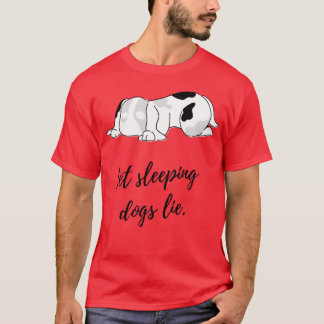T-shirt Famille de fille de chien qui dort