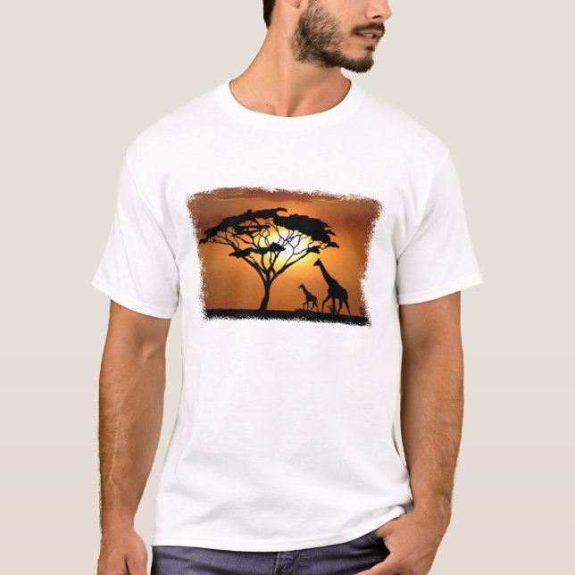 T-shirt famille de girafe (Devant)