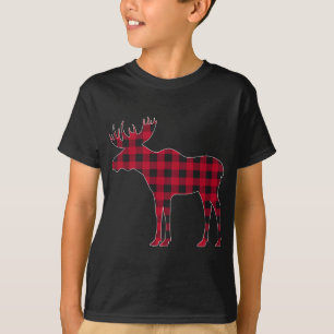 T-shirt Famille de jumelage de Noël de l'orignal rouge