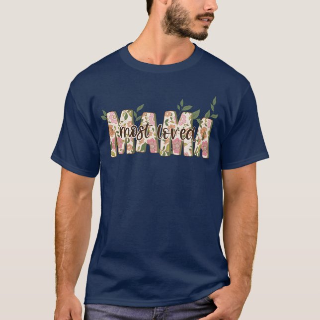 T-shirt Famille de la maman la plus aimée (Devant)