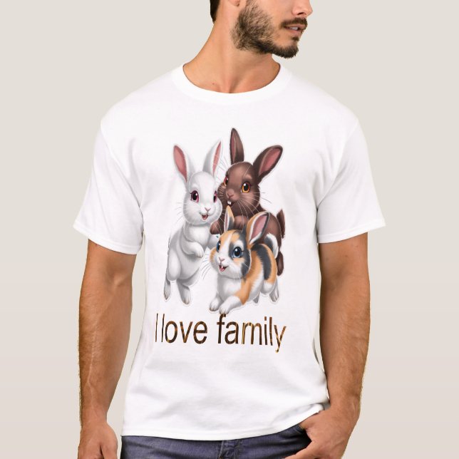 T-shirt Famille de lapins  (Devant)