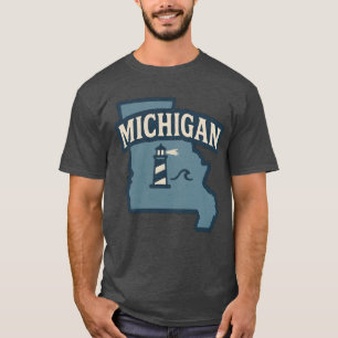 T-shirt Famille de l'emblème du phare du Michigan