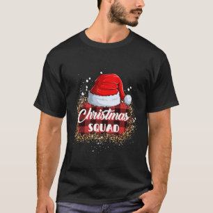T-shirt Famille de l'Escadron de Noël Santa Hat Leopard Bu