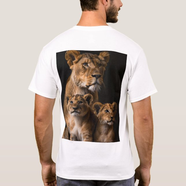 T-shirt Famille de Lions - Lion Cub et Femme Lioness T-Sh (Dos)