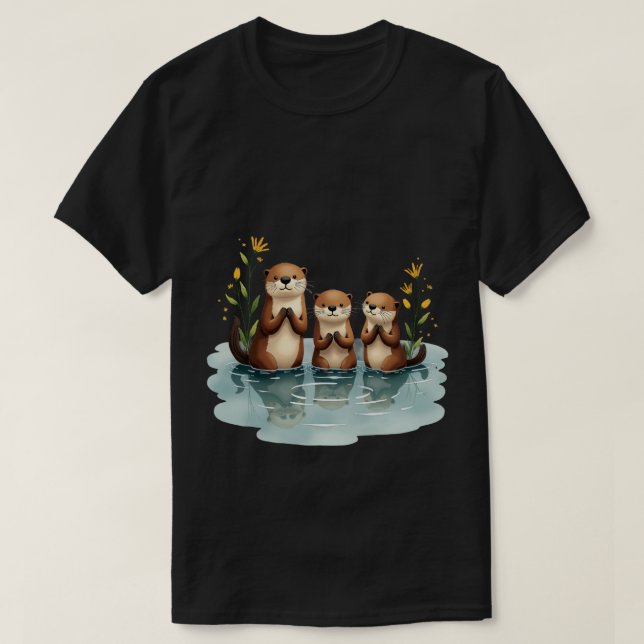 T-shirt Famille de loutres (Design devant)