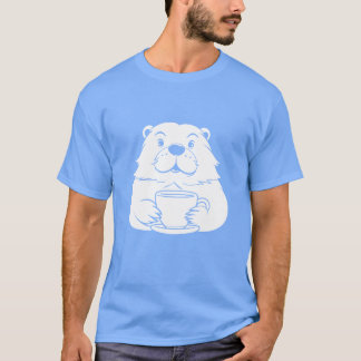 T-shirt Famille de loutres à café