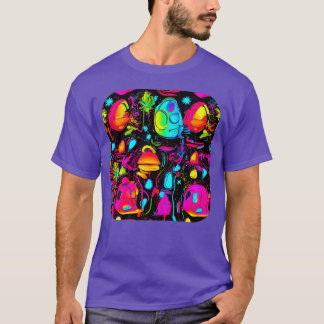 T-shirt Famille de néon de soirée oldschool couleur glow U
